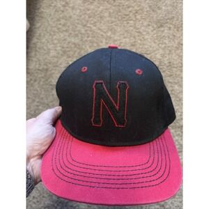 Nebraska Cornhuskers Black Red Baseball Hat SnapBack